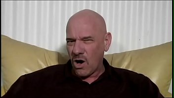 Three lustful bitches made a bald man lick his legs